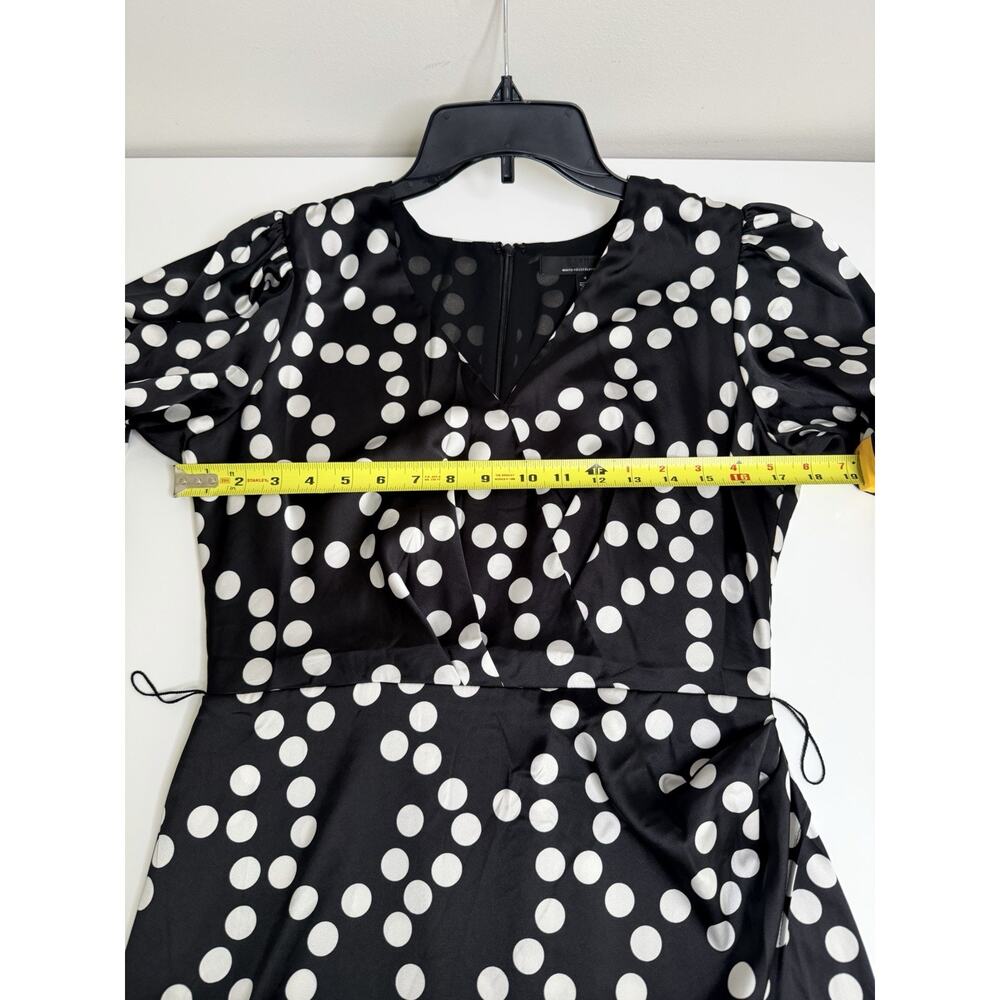 NEW White House Black Market WHBM Dress Size 4 Small Polka Dot Faux Wrap Career - Picture 11 of 14
